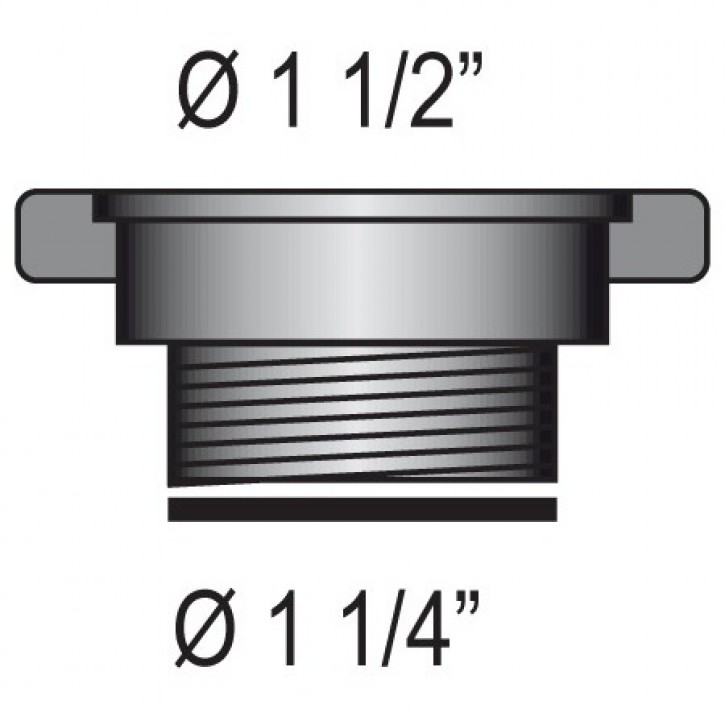 Reduzierstück von 1 ½" auf 1 ¼"