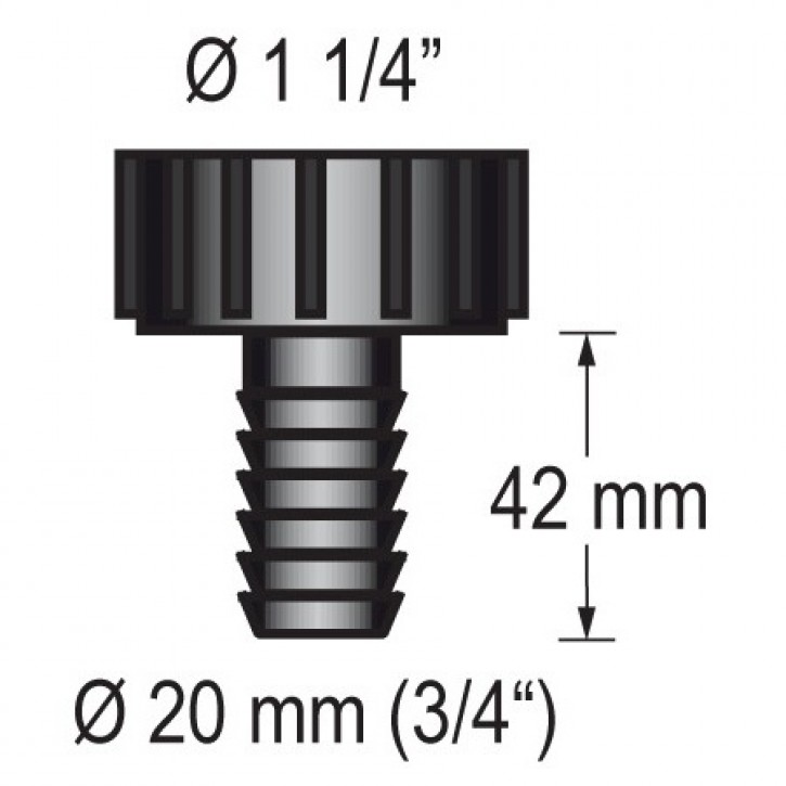 Schlauchanschlussstück 1 ¼" für 20mm Schlauch