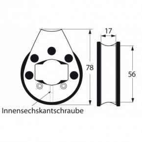 Reffeinenbl. für Relingsstütze 25 mm Kugellager