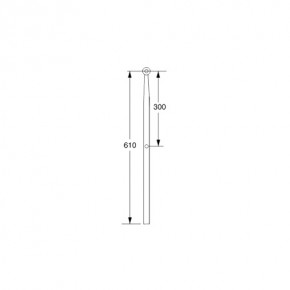 Relingsstütze 610 mm 2 Durchzüge 25,4 mm / 1"