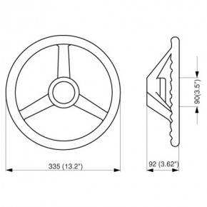 Steuerrad V32 Ø 335 mm schwarz